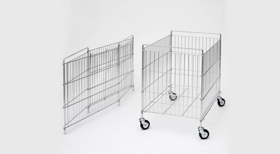 Carrelli pieghevoli in filo metallico da esposizione